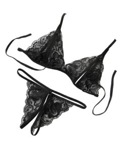 Encanto Floral – Conjunto de Lencería de Encaje con Tiras
