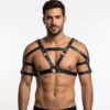 Arnés masculino de correas estilo BDSM, cinturón corporal ajustable de efecto cuero para juegos de pareja y ocasiones especiales.