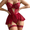 Encanto Real – Body Corsé de Encaje con Liguero